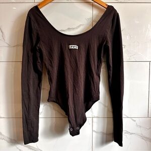 Levi’s Long Sleeve Scoop Back Bodysuit Black